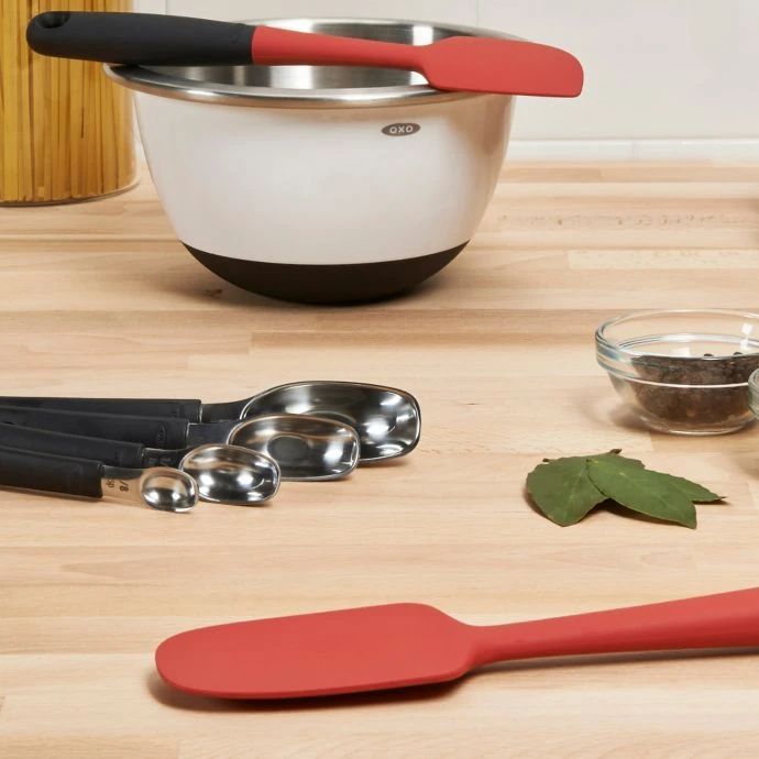 Cook With OXO OXO Good Grips Medium Silicone Spoon Spatula In Red 3 Cook With OXO OXO Good Grips Medium Silicone Spoon Spatula In Red