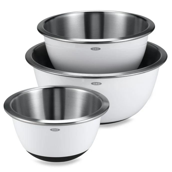 OXO Good Grips 3-Piece Stainless Steel Mixing Bowl Set 1 OXO Good Grips 3-Piece Stainless Steel Mixing Bowl Set