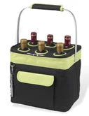 Picnic At Ascot 6-Bottle Collapsible Multi-purpose Cooler - Apple Wine Carry Bags