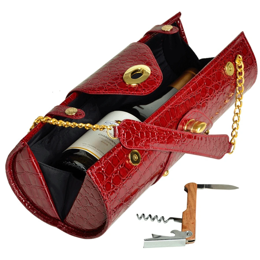 Picnic At Ascot Wine Carrier & Purse - Burgundy 3 Picnic At Ascot Wine Carrier & Purse - Burgundy