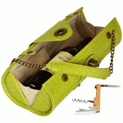 Picnic At Ascot Wine Carrier & Purse - Green Wine Carry Bags