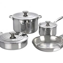 Le Creuset Cookware Sets Le Creuset 7 Piece Stainless Steel Cookware Set