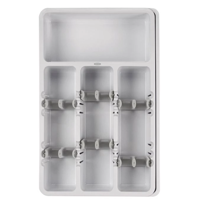 Organize With OXO OXO Good Grips Expandable Utensil Tray In Grey 2 Organize With OXO OXO Good Grips Expandable Utensil Tray In Grey