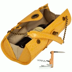 Picnic At Ascot Wine Carrier & Purse - Orange Wine Carry Bags