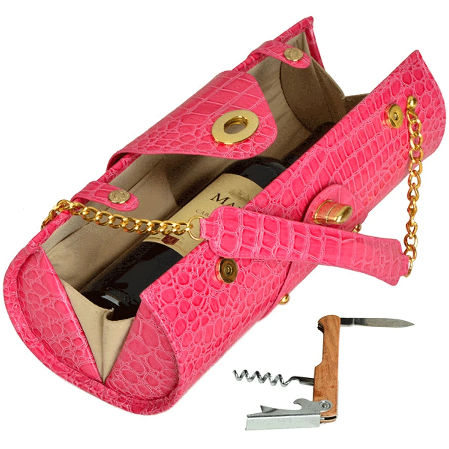 Wine Carry Bags Picnic At Ascot Wine Carrier & Purse - Pink 2 Wine Carry Bags Picnic At Ascot Wine Carrier & Purse - Pink