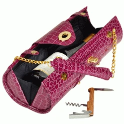 Picnic At Ascot Wine Carrier & Purse - Purple
