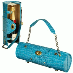 Picnic At Ascot Wine Carrier & Purse - Turquoise Wine Carry Bags