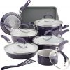 Rachael Ray Create Delicious Nonstick Cookware Pots And Pans Set, 13 Piece, Purple Shimmer