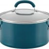 Rachael Ray Create Delicious Nonstick Stock Pot/Stockpot With Lid - 6 Quart, Teal Shimmer