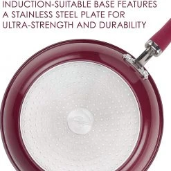 Rachael Ray Create Delicious 2 Piece Nonstick Skillet Set, Burgundy Shimmer
