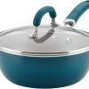 Rachael Ray Create Delicious Nonstick Fry Saute Purpose Pan With Lid, 3 Quart, Teal Shimmer
