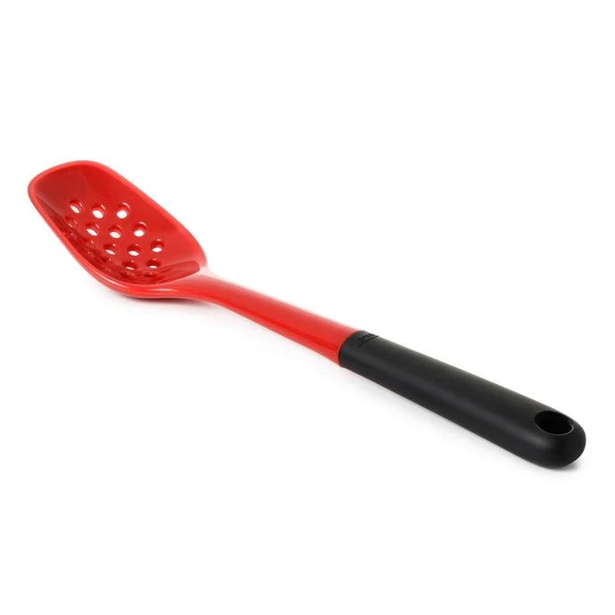 OXO Good Grips Silicone Slotted Spoon In Red 3 OXO Good Grips Silicone Slotted Spoon In Red