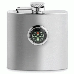 Epic Products Flasks Compass Stainless Steel Flask- 6 Oz.