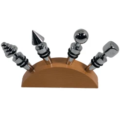 Pampered Grape Stainless Steel Wine Stopper Set Wine Bottle Stoppers
