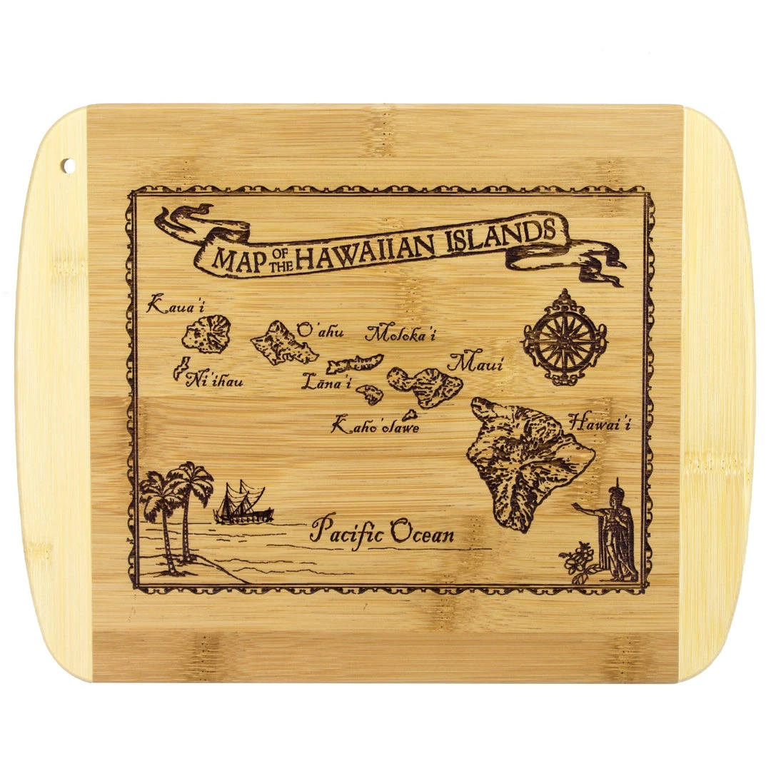 Hawaiian Collection Totally Bamboo Vintage Hawaiian Islands Map Engraved Bamboo Serving And Cutting Board 1 Hawaiian Collection Totally Bamboo Vintage Hawaiian Islands Map Engraved Bamboo Serving And Cutting Board