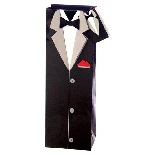 True Fabrications Black Tux Wine Gift Bag - Set Of 10 1 True Fabrications Black Tux Wine Gift Bag - Set Of 10