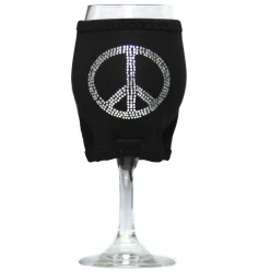 Wine Woozie Woozie Bling Peace Sign Wine Glass Accessories