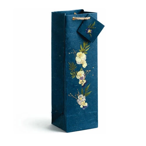 True Fabrications Blue Wildflowers Wine Gift Bag - Set Of 4 1 True Fabrications Blue Wildflowers Wine Gift Bag - Set Of 4