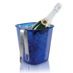 Metrokane Rabbit Ice Bucket With Stainless Tongs, Blue Ice Machines/Buckets