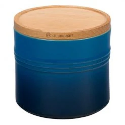 Le Creuset 1.5 Quart Stoneware Storage Canister W/Wood Lid Le Creuset Wine & Kitchen Tools