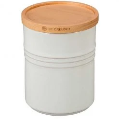 Le Creuset Wine & Kitchen Tools Le Creuset 2.5 Quart Stoneware Storage Canister W/Wood Lid