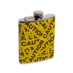 Wild Eye Designs Flasks "Caution" 6 Oz. Flask