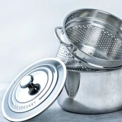 Le Creuset Stockpots & Tea Kettles Le Creuset 9 Quart Stainless Steel Stockpot W/Colander Insert