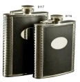 Other Flasks Deluxe Leather-Bound Captive-Top Pocket Flask - 6 Oz