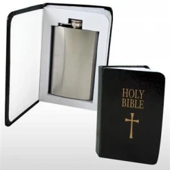 Shopwinestuff Holy Bible 4 Oz. Flask: W/ Secret Compartment