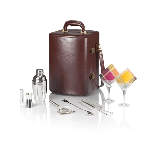 Bar/Cocktail Sets Picnic Time Manhattan 2 Bottle Cocktail Case-Brown 2 Bar/Cocktail Sets Picnic Time Manhattan 2 Bottle Cocktail Case-Brown