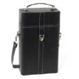 True Fabrications Milano Faux Leather 2-Bottle Wine Travel Case