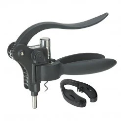 Oggi Wine Bottle Lever Corkscrew - Black