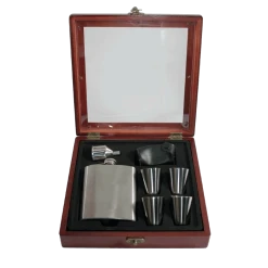 Pampered Grape Stainless Steel Flask Gift Set - 7 Oz Flasks