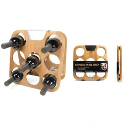 Metrokane Rabbit Bamboo Wine Rack Wine Racks & Holders