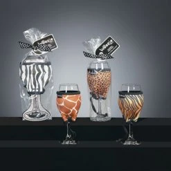 Wine Woozie Wine Glass Accessories Woozie Designer Safari Collection Party Pack