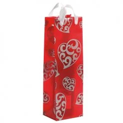 True Fabrications Sheer Heart Paisley Wine Gift Bag - Set Of 10