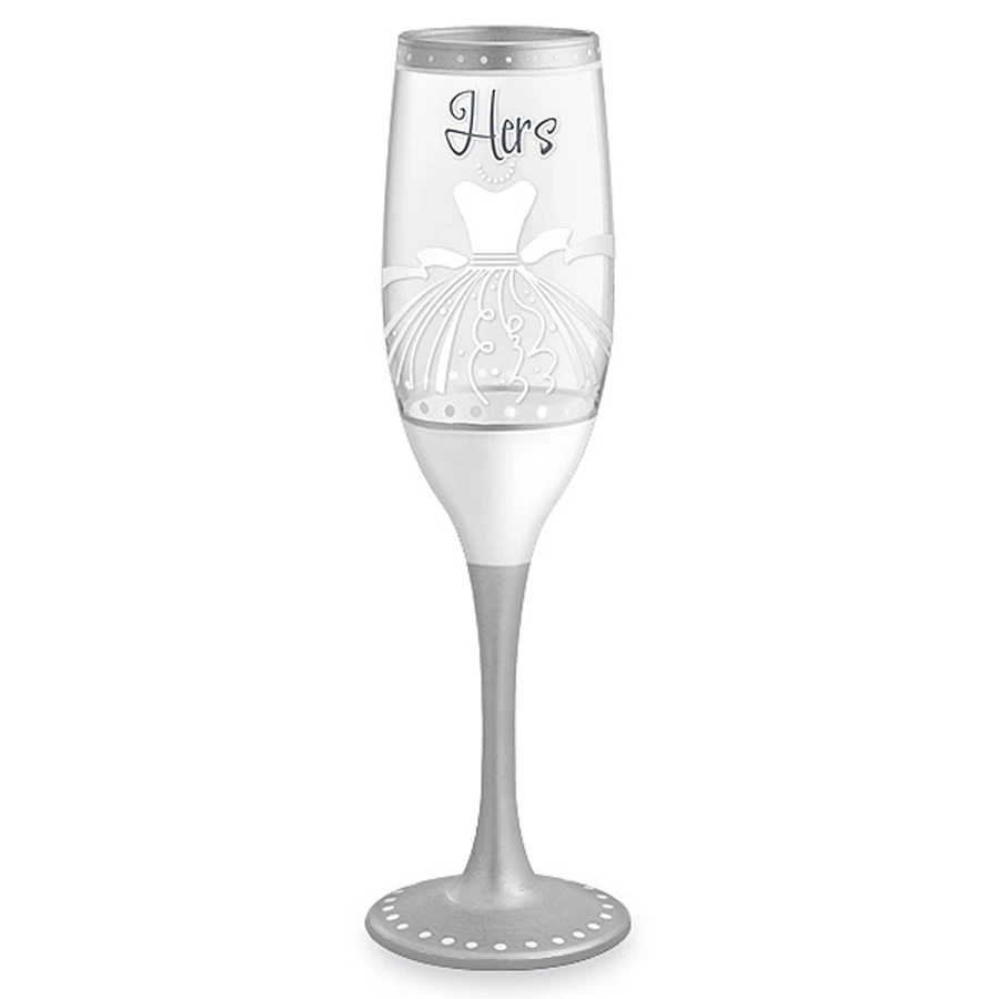 Epic Products Decorated Painted Glassware Hers Hand-Decorated Champagne Flute 1 Epic Products Decorated Painted Glassware Hers Hand-Decorated Champagne Flute