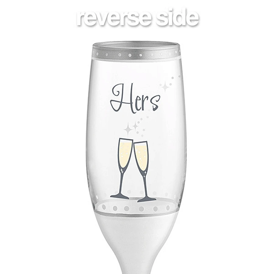 Epic Products Decorated Painted Glassware Hers Hand-Decorated Champagne Flute 3 Epic Products Decorated Painted Glassware Hers Hand-Decorated Champagne Flute