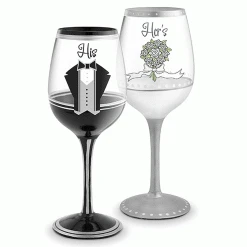 Epic Products Hers Hand-Decorated Wine Glass 9 Epic Products Hers Hand-Decorated Wine Glass