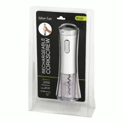 True Fabrications Silver Lux Rechargable Corkscrew Electric Corkscrews