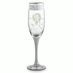 Epic Products Something New Bridal Hand-Decorated Champagne Flute Decorated Painted Glassware