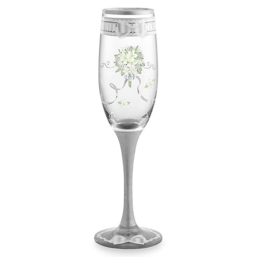 Epic Products Something New Bridal Hand-Decorated Champagne Flute Decorated Painted Glassware 1 Epic Products Something New Bridal Hand-Decorated Champagne Flute Decorated Painted Glassware