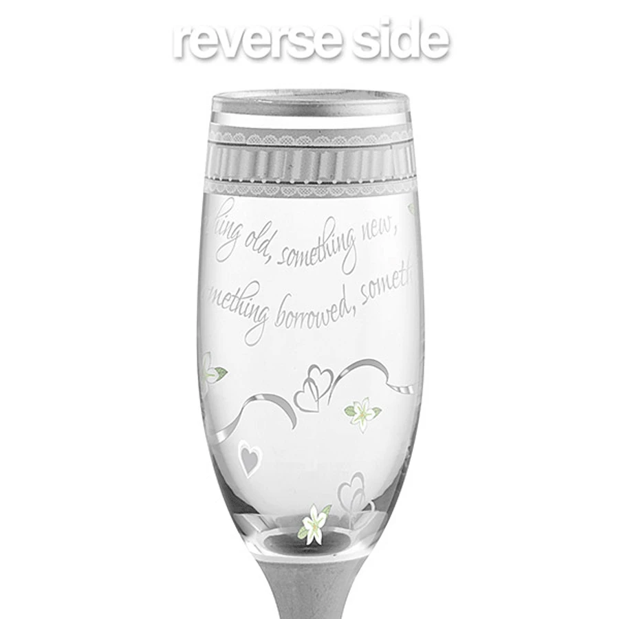 Epic Products Something New Bridal Hand-Decorated Champagne Flute Decorated Painted Glassware 3 Epic Products Something New Bridal Hand-Decorated Champagne Flute Decorated Painted Glassware