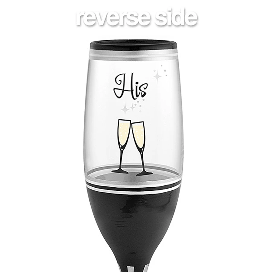 Epic Products Decorated Painted Glassware His Hand-Decorated Champagne Flute 2 Epic Products Decorated Painted Glassware His Hand-Decorated Champagne Flute