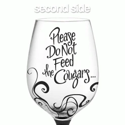 Epic Products Decorated Painted Glassware Cougars Prefer Hand-Decorated Wine Glass 9 Epic Products Decorated Painted Glassware Cougars Prefer Hand-Decorated Wine Glass