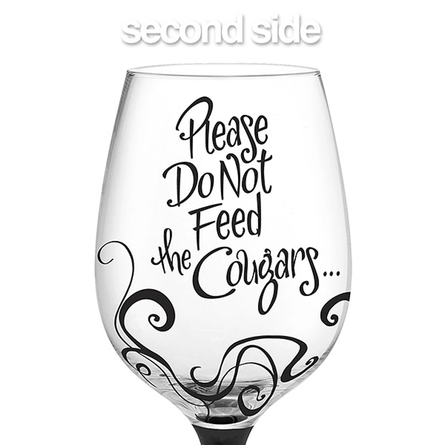 Epic Products Decorated Painted Glassware Cougars Prefer Hand-Decorated Wine Glass 5 Epic Products Decorated Painted Glassware Cougars Prefer Hand-Decorated Wine Glass