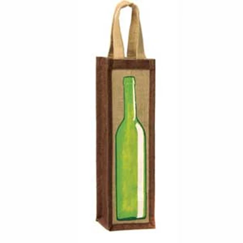 Oenophilia Green Bottle Jute Bag Wine Carry Bags 1 Oenophilia Green Bottle Jute Bag Wine Carry Bags
