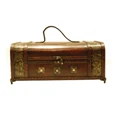 True Fabrications 2-Bottle Gilded Chest Antique Wine Box Wine Carry Bags