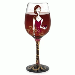 Epic Products Cougar & Her Wine Hand-Decorated Wine Glass