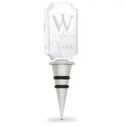 Epic Products "W" Is For Wine Etched Acrylic Bottle Stopper